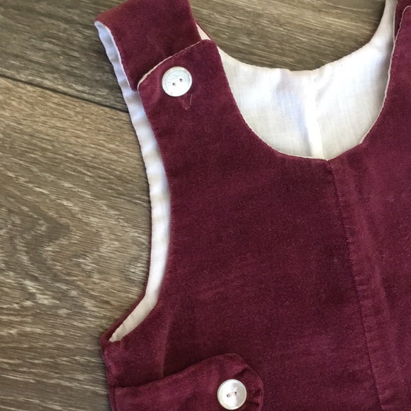Vintage boys 12 month velvet lined short alls - Picture 2 of 6